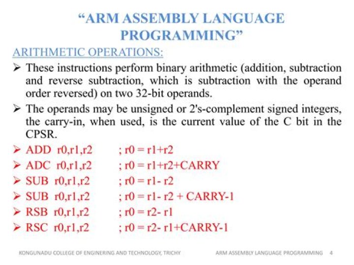 What is the assembly language for an imaginary architecture?